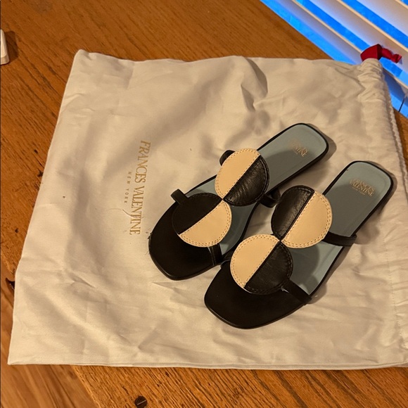 Frances Valentine Black and Cream Sandals - Picture 5 of 5